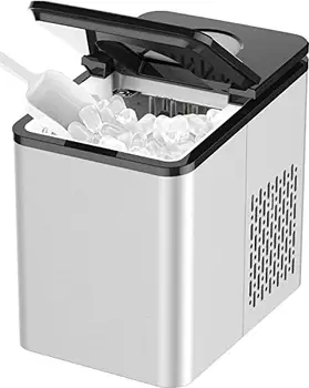 Льдогенератор | Портативные Льдогенераторы 9 кубиков льда за 6-8 минут | Кубик льда 2 размера | 27 фунтов за 24 часа | Функция самоочистки |